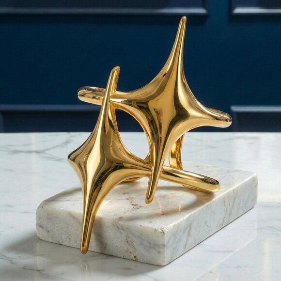 NKULTD Jewelry - Celestial Starburst 18K Gold Plated Adjustable Ring | Sculptural | Futuristic